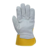 heavy-duty leather palm work gloves with safety cuffs, wear-resistant, durable, heat-resistant and heat-insulating cowhide gloves welded In Australia - Darrahopens
