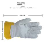 heavy-duty leather palm work gloves with safety cuffs, wear-resistant, durable, heat-resistant and heat-insulating cowhide gloves welded In Australia - Darrahopens