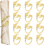 Gold Napkin Rings Set of 12 Metal Napkin Holder for Table Wheat Sheaf Napkin Rings for Dinning Table Parties In Australia - Darrahopens