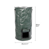 Big Compost Bag -  Garden Compost Bin for Yard Garbage Cans Plant growth bag fermentation bucket (Green 1pcs 45*80cm)