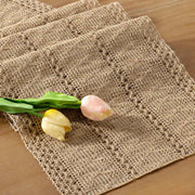 Farmhouse Rustic Jute  Woven Dining Table Runner for Bedroom Dresser Kitchen Home Decor(Brown, 30*91cm) In Australia - Darrahopens