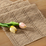Farmhouse Rustic Jute  Woven Dining Table Runner for Bedroom Dresser Kitchen Home Decor(Brown, 30*91cm) In Australia - Darrahopens