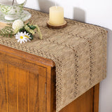 Farmhouse Rustic Jute  Woven Dining Table Runner for Bedroom Dresser Kitchen Home Decor(Brown, 30*91cm) In Australia - Darrahopens