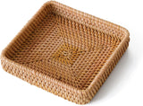 Remote Basket for Coffee Table Entryway Living Room Rattan Serving Tray Handwoven Wicker Baskets Decorative Tray for Wallet Remote Control Trinkets Rings Cosmetics Crackers（medium size） In Australia - Darrahopens