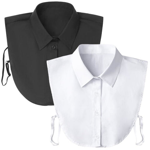 Fake Collar Detachable  Collar Faux False Collar Blouse Half Shirt Collars Tops for Women  Graduation Halloween（Black+white） In Australia - Darrahopens