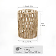1 Pack Rattan Lamp Shade Small, Boho Mini Lamp Shades Replacement, Vintage Hanging Light Shades, Cylinder Woven LampShades for Floor Lamps Pendant Light Chandelier  Shade