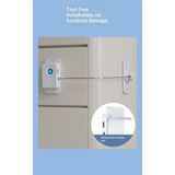 Fingerprint Fridge Lock - Child & Pet Proof Security for Drawers, Cabinets, Ovens, Toilet | Smart Biometric& USB Key | Easy Install | Quick Unlock (White, 1 Pcs) In Australia - Darrahopens