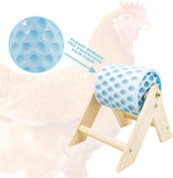 Chicken Coop Accessories, Beak Grinding Calcium Stone with Wooden Stand, Chicken Enrichment Toys, Toys for Hens, Ducks, Geese, Turkeys, Poultry, Blue In Australia - Darrahopens