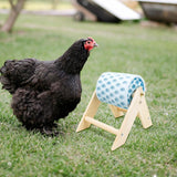 Chicken Coop Accessories, Beak Grinding Calcium Stone with Wooden Stand, Chicken Enrichment Toys, Toys for Hens, Ducks, Geese, Turkeys, Poultry, Blue