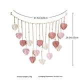 Wall Hanging Tapestry with Wood Bead and Leaf Wall Decor for Bedroom Living Room Nursery Apartment, Room Boho Style Decor Tapestry(Pink 120 * 75CM - Comes with 10 wooden clips) In Australia - Darrahopens