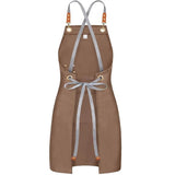 Chef Apron with Cross Back Straps for Men Women, Cotton Canvas Apron for Artists Painting, Kitchen Cooking（khaki）