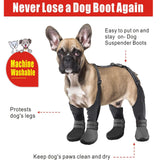 Dog Suspender Boots, Waterproof Dog Rain Boots, Puppy Snow Shoes for Winter, Anti Dirt Pants with Shoes, Adjustable Suspender Pants for Outdoor Walking & Paw Protectors (size 2, Black) In Australia - Darrahopens