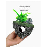 Aquarium Floating Island Decorations,Fish Tank Decorations, Interactive Fish Tank Toy for Betta Fish, Guppies, Goldfish, Shrimps, and Hermit Crabs（small）