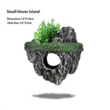 Aquarium Floating Island Decorations,Fish Tank Decorations, Interactive Fish Tank Toy for Betta Fish, Guppies, Goldfish, Shrimps, and Hermit Crabs（small）