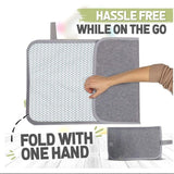 Baby Changing Pad Portable, Diaper Changing Mat , Travel Pad for Diaper Bag, Baby Essentials, Wipeable & Waterproof Mat (Gray)