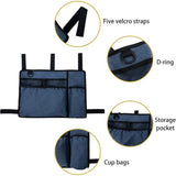 Walker Accessories for Seniors - Folding Walker Bag with Cup Holder, Storage Basket, and Organizer Pouch, Blue