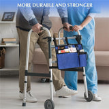 Walker Accessories for Seniors - Folding Walker Bag with Cup Holder, Storage Basket, and Organizer Pouch, Blue