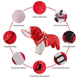 Waterproof Dog Raincoat, Full Coverage Small Dog Rain Coat with Harness, Adjustable 4 Legs Puppy Rain Jacket with Reflective Strip and Elastic Cuffs (Red, L) In Australia - Darrahopens