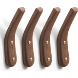 4Pack Wood Hooks Wall Mounted, Minimalist Easy Install Natural Real Walnut Cute Mid Century Modern Simple Rustic Boho Home Foyer Entryway Decor, for Hanging Hat Cap Bag Coat Towel Clothes In Australia - Darrahopens