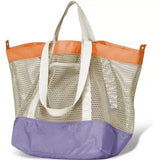 Mesh Tote Bag - Two-Tone Patchwork Shoulder Bag, Lightweight & Foldable for Beach, Gym, Travel（Purple） In Australia - Darrahopens