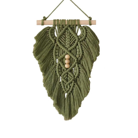 Wall Hanging Leaves,Green Woven Leaf Tapestry,Tapestry Bohemian Chic Wall Décor, Feather Walls Hanging Boho Decor for Dorm Home Bedroom Western Room Decoration Gift for Women In Australia - Darrahopens