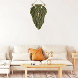 Wall Hanging Leaves,Green Woven Leaf Tapestry,Tapestry Bohemian Chic Wall Décor, Feather Walls Hanging Boho Decor for Dorm Home Bedroom Western Room Decoration Gift for Women In Australia - Darrahopens
