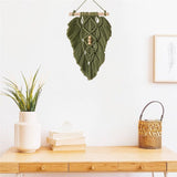 Wall Hanging Leaves,Green Woven Leaf Tapestry,Tapestry Bohemian Chic Wall Décor, Feather Walls Hanging Boho Decor for Dorm Home Bedroom Western Room Decoration Gift for Women In Australia - Darrahopens