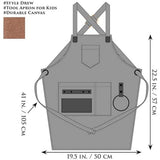 Heavy Duty Work Apron for Kid Boys with Pockets and Adjustable Cross-back Straps, For Cooking Painting Gardener Canvas Apron In Australia - Darrahopens