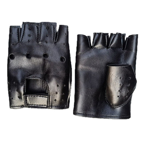 Mens PVC Driving Gloves Half Finger Motorcycle Unlined Gloves, Gloves Steampunk Gothic Half Finger (black) In Australia - Darrahopens