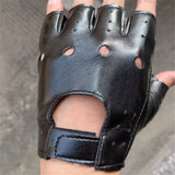 Mens PVC Driving Gloves Half Finger Motorcycle Unlined Gloves, Gloves Steampunk Gothic Half Finger (black) In Australia - Darrahopens