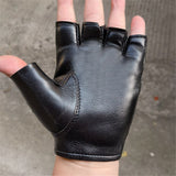 Mens PVC Driving Gloves Half Finger Motorcycle Unlined Gloves, Gloves Steampunk Gothic Half Finger (black)