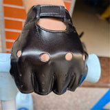 Mens PVC Driving Gloves Half Finger Motorcycle Unlined Gloves, Gloves Steampunk Gothic Half Finger (black)