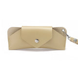 Eyeglass Case - Handmade Slim Sunglasses Holder, Genuine and Universal Fit for Men and Women（Milk tea khaki color） In Australia - Darrahopens