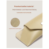 Eyeglass Case - Handmade Slim Sunglasses Holder, Genuine and Universal Fit for Men and Women（Milk tea khaki color） In Australia - Darrahopens