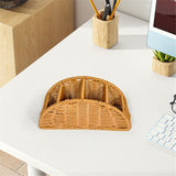 Remote Control Holder, Wicker Desk Organizer Basket for TV Remotes, Office Supplies, Makeup Brushes, Handwoven Storage Caddy for Tabletop, Shelf, or Kitchen Use In Australia - Darrahopens