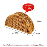 Remote Control Holder, Wicker Desk Organizer Basket for TV Remotes, Office Supplies, Makeup Brushes, Handwoven Storage Caddy for Tabletop, Shelf, or Kitchen Use