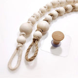 Rope Toilet Paper Holder, Wood Bead Hemp Rope Towel Holder, 2 Pcs Wall Mount Boho Toilet Tissue Holder No-Drill Bathroom Towel Holder In Australia - Darrahopens