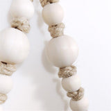 Rope Toilet Paper Holder, Wood Bead Hemp Rope Towel Holder, 2 Pcs Wall Mount Boho Toilet Tissue Holder No-Drill Bathroom Towel Holder