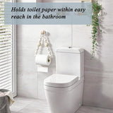 Rope Toilet Paper Holder, Wood Bead Hemp Rope Towel Holder, 2 Pcs Wall Mount Boho Toilet Tissue Holder No-Drill Bathroom Towel Holder