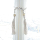 Curtain Tassel Tiebacks, 2 Pack Shape Curtain Holdbacks Rope with Tassel, Handmade Tie Backs Window Drapery Decorative Rope for Home, Cafe, Office, beige In Australia - Darrahopens