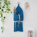 Mail Organizer Wall Mounted, Hanging Woven Basket for Boho Home Office Decor, Over the Door Key and Mail Letter Envelope Holder for Entryway Hallway