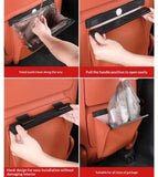 Leather Car Trash Can with Magnetic Closure,Leak-Proof, Odor-Lock Car Trash Bin for Any Cars, Sedans, SUVs, Trucks（Only trash cans） In Australia - Darrahopens