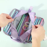 Pencil Case, Large Capacity Pencil Case Organizer; Big Pencil Pouch for College School Office Teen Boy Men Adult (lavender)