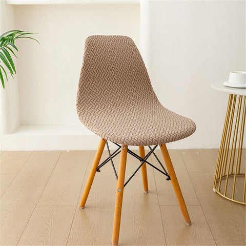 Shell ChairCovers,Jacquard Dining Room Chair SlipcoverSet of 2 Mid Century Modern Dining ChairCovers Stretchable Slipcovers for Kitchen,Office and Living Room
