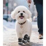 Dog Shoes for Small Dogs, Breathable Dog Boots Paw Protector for Hot Pavement Winter Snow, Dog Booties with Reflective Strips Rugged Anti-Slip Sole for Hardwood Floors Walking Black Size 2