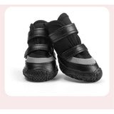 Dog Shoes for Small Dogs, Breathable Dog Boots Paw Protector for Hot Pavement Winter Snow, Dog Booties with Reflective Strips Rugged Anti-Slip Sole for Hardwood Floors Walking Black Size 2