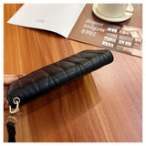 Women Leather Wallet Blocking Large Capacity Zipper Around Travel Wristlet Bag, Long Zip Card Holder Clutch with Wrist Strap