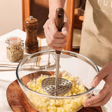 304 Stainless Steel Potato Masher, Heavy Duty Masher with Ergonomic Wood Handle, for Smooth Mashed Potatoes, Baby Food In Australia - Darrahopens