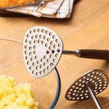 304 Stainless Steel Potato Masher, Heavy Duty Masher with Ergonomic Wood Handle, for Smooth Mashed Potatoes, Baby Food In Australia - Darrahopens