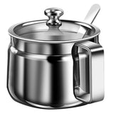 Ghee Container with Spoon Pot, 500mL Large Ghee Pot Kitchen with Handle, Stainless Steel Oil Container with Lid for Items (Small) In Australia - Darrahopens